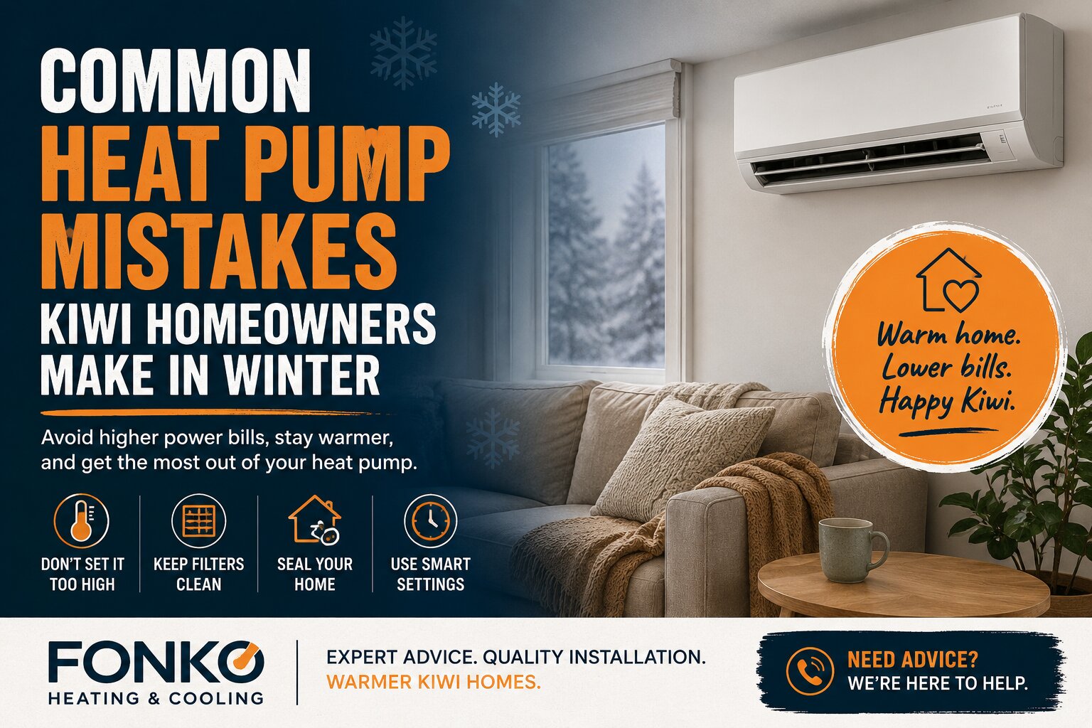 Common Heat Pump Mistakes Kiwi Homeowners Make in Winter