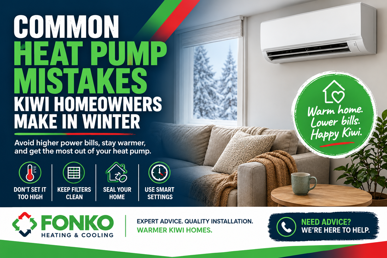 Common Heat Pump Mistakes Kiwi Homeowners Make in Winter